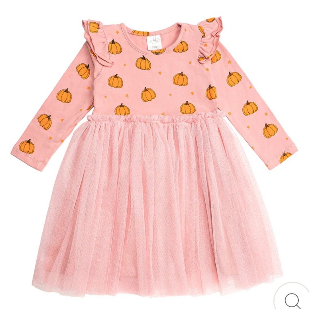 Sweet Wink Pumpkin Blush Long Sleeve Tutu Dress, Size 5T